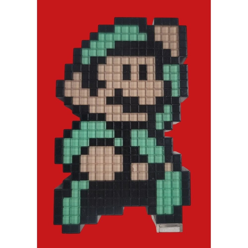 Super Mario Bros 3 Luigi Pixel Pals Light-Up Collectible - Works Prerfectly